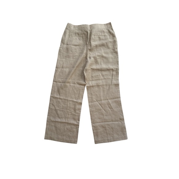 NEW Talbots High-Waist Wide Leg Linen Pants Sailor Buttons Beige 16‎ Lagenlook - Picture 6 of 6